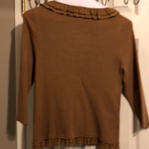 Nvgard Tan ruffle zip up cardigan - Picture 4 of 5